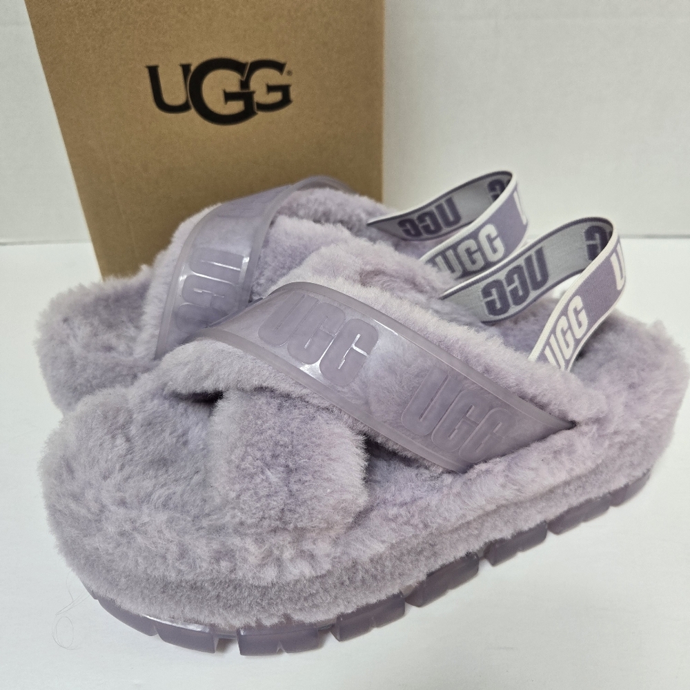 UGG Fuzzita Clear Slippers Sz 8